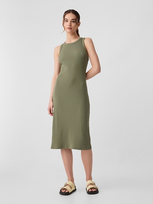 Image number 1 showing, Ribbed Midi Tank Dress