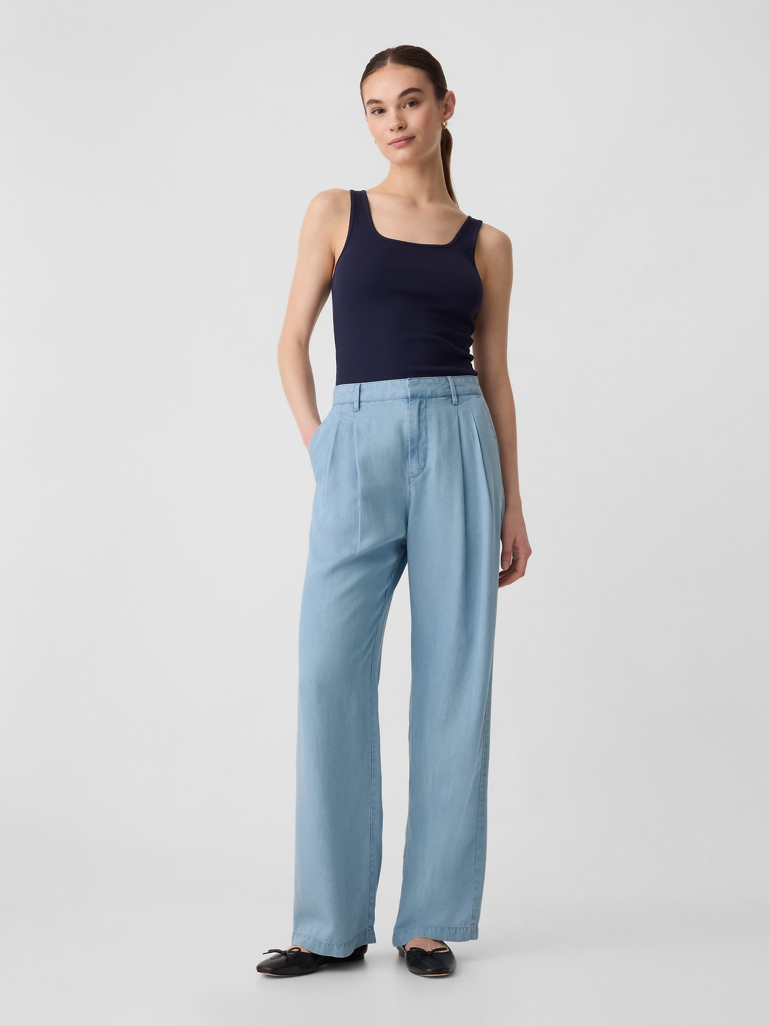 TENCEL™ Lyocell Easy Wide-Leg Trousers