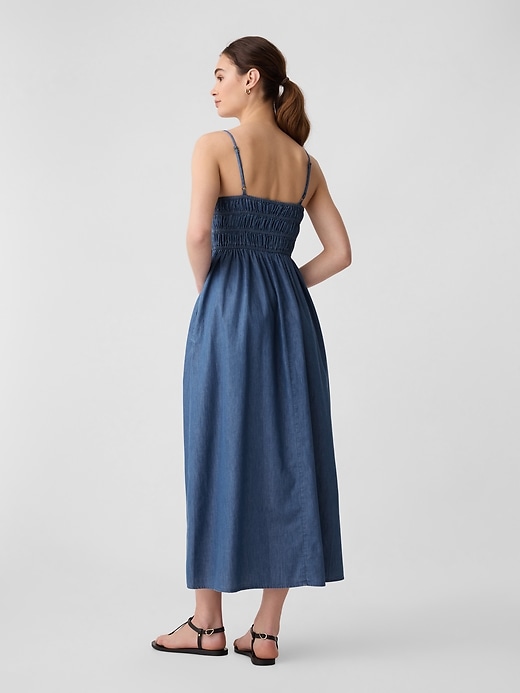 Image number 2 showing, Denim Smocked Maxi Dress