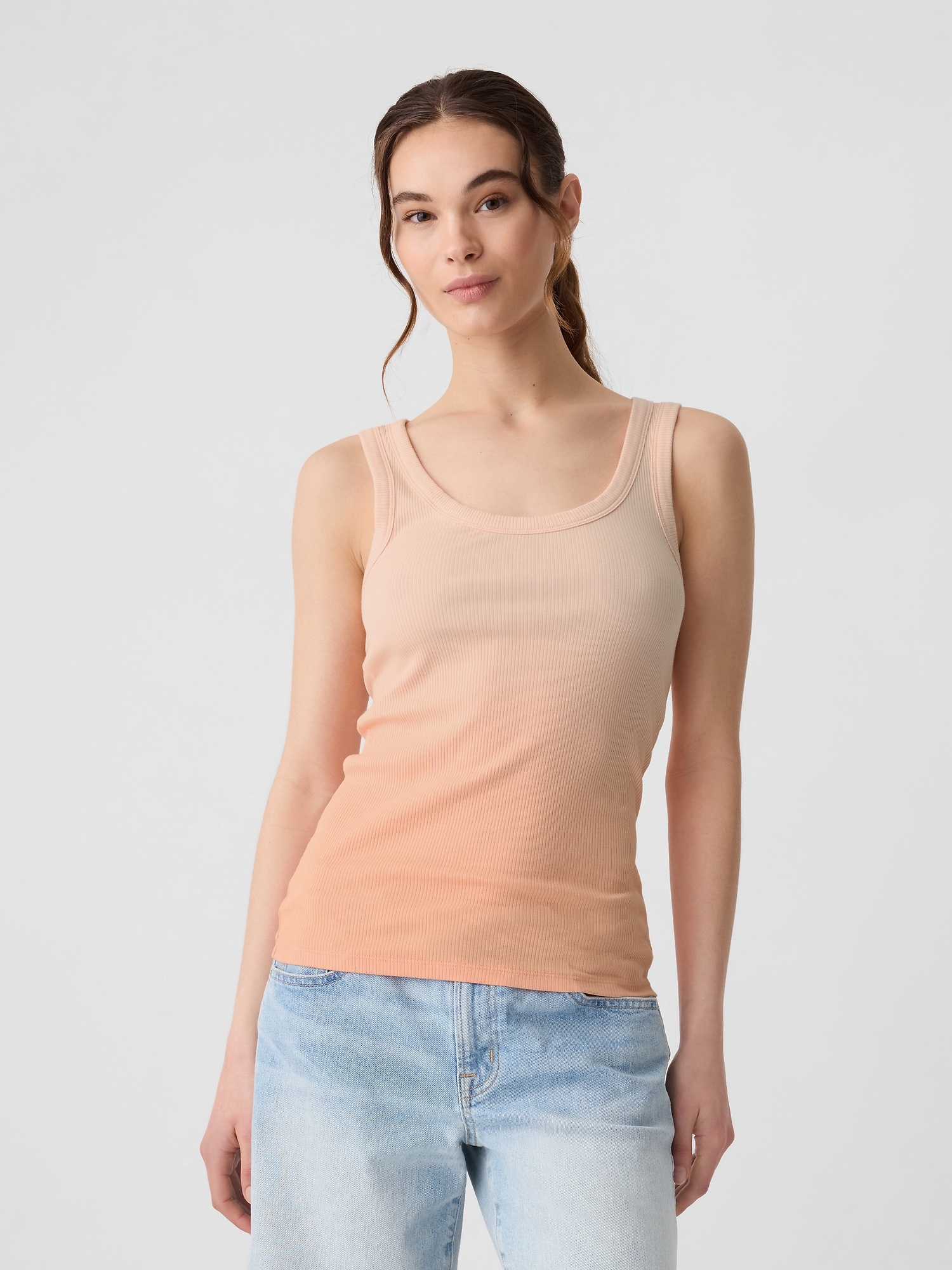 Ribbed Scoopneck Tank Top