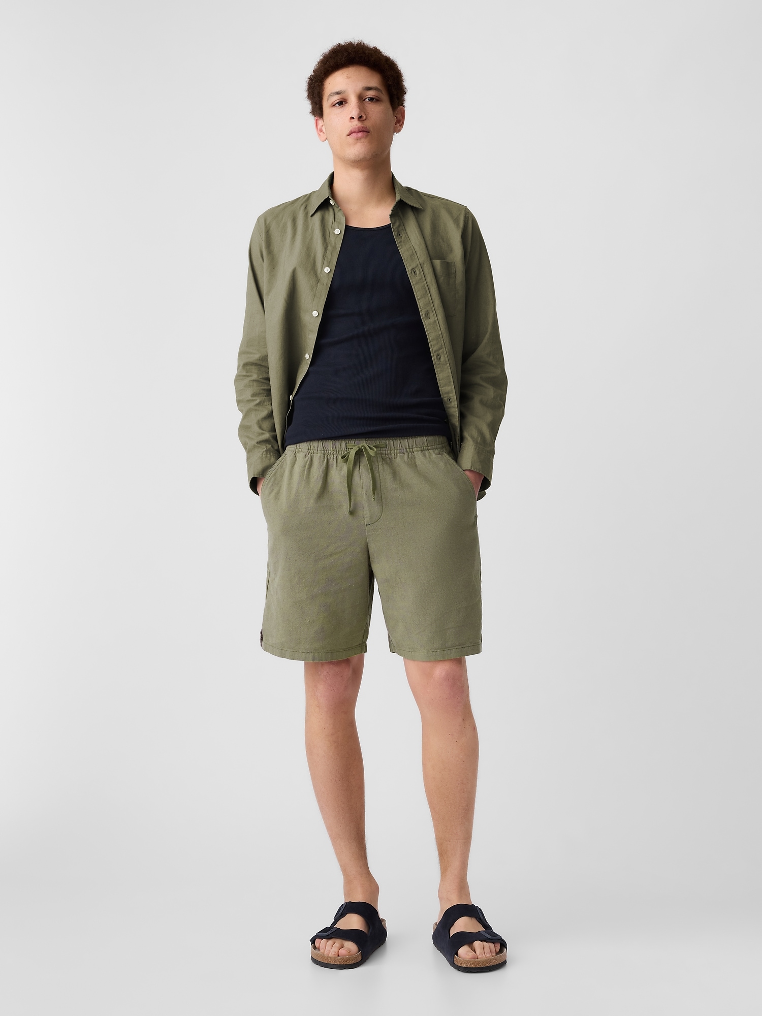 8" Easy Linen-Blend Shorts