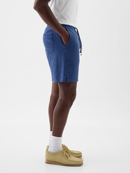 Image number 8 showing, 8" Easy Linen-Blend Shorts