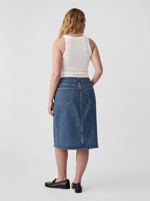 Image number 9 showing, Denim Midi Pencil Skirt