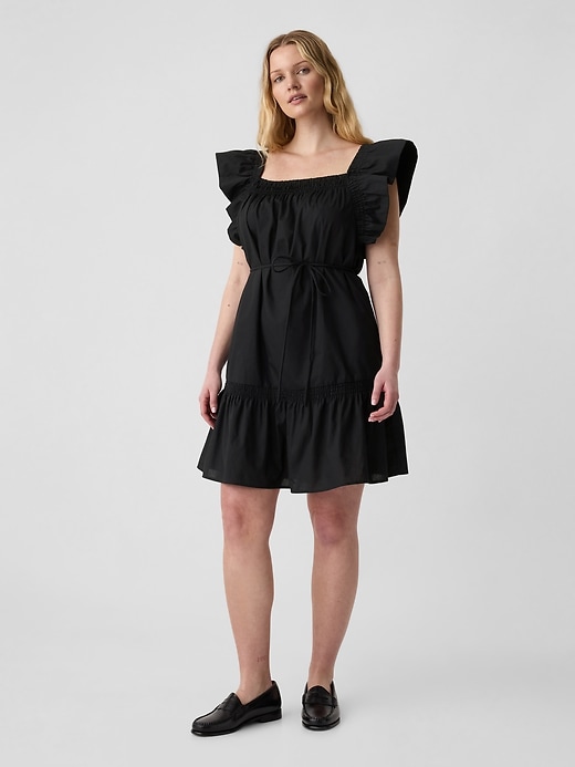 Image number 3 showing, Squareneck Flutter Sleeve Mini Dress