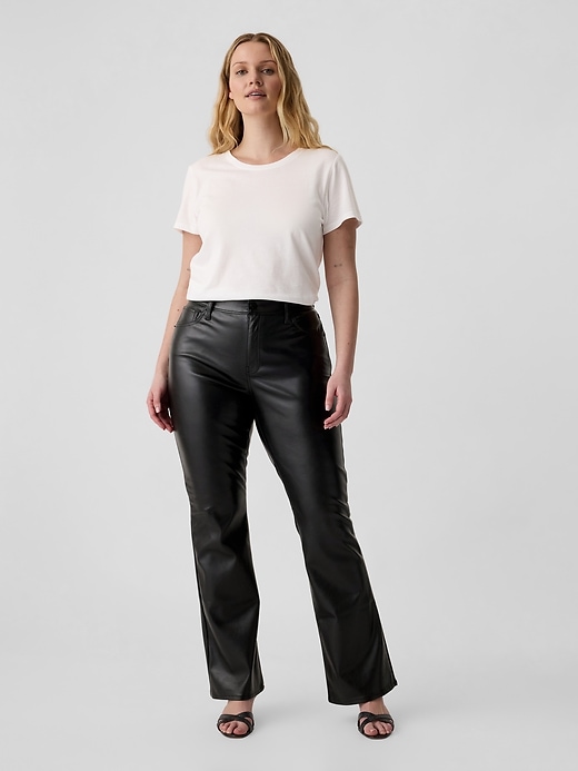 Image number 5 showing, Mid Rise Baby Boot Vegan-Leather Pants
