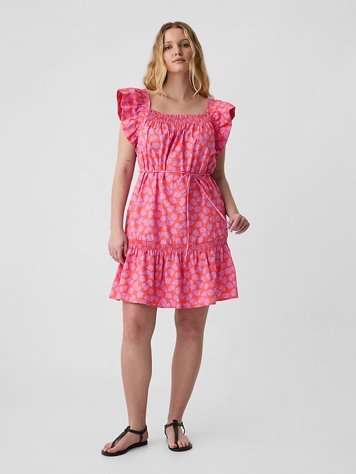 Image number 3 showing, Squareneck Flutter Sleeve Mini Dress