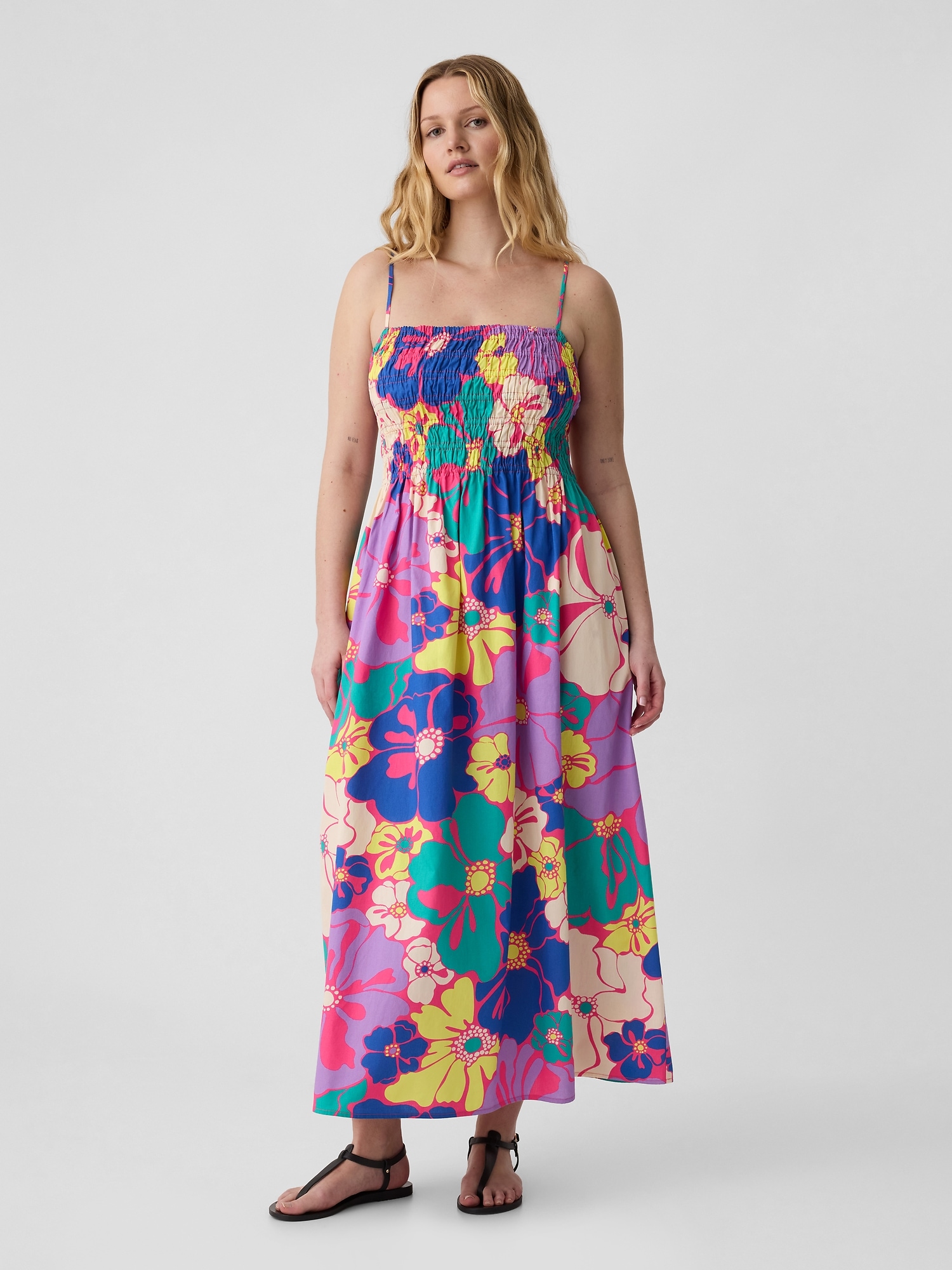 Megu スモック Smocked Squareneck Maxi Dress | Gap Factory