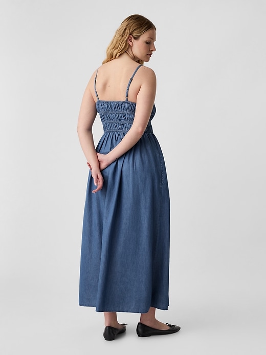 Image number 4 showing, Denim Smocked Maxi Dress