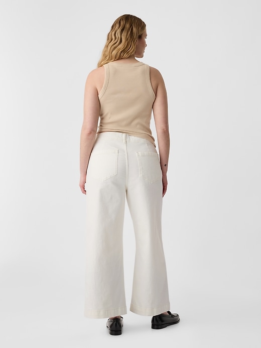 Image number 6 showing, High Rise Wide-Leg Utility Crop Jeans