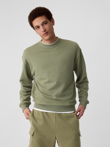 Relaxed Textured Crewneck Sweatshirt