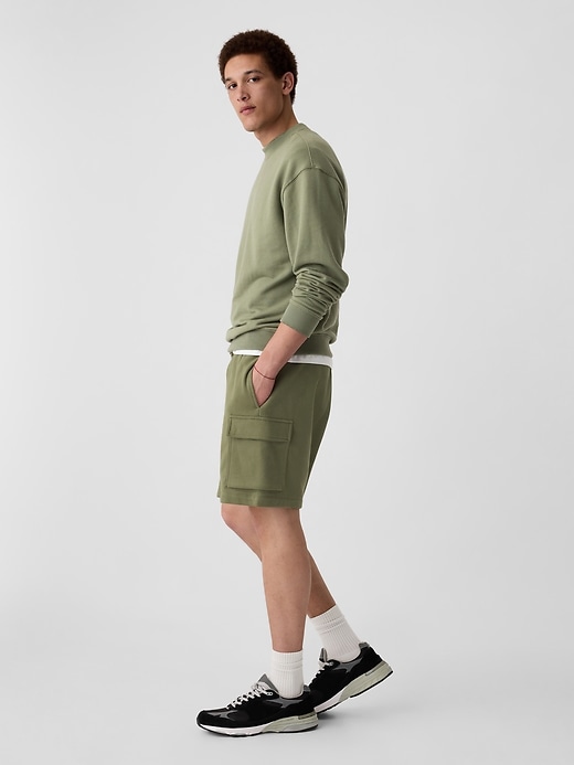 Image number 4 showing, 8" Fleece Cargo Shorts
