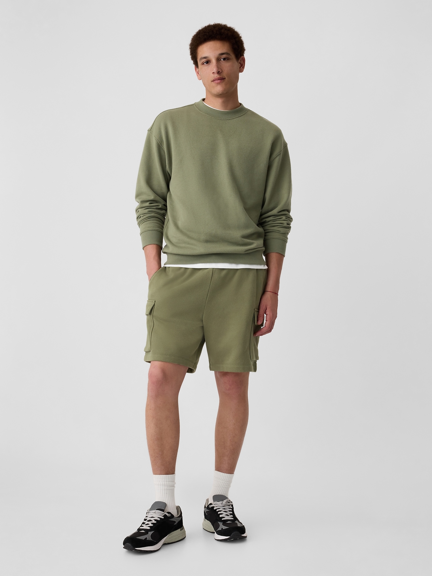 8" Fleece Cargo Shorts