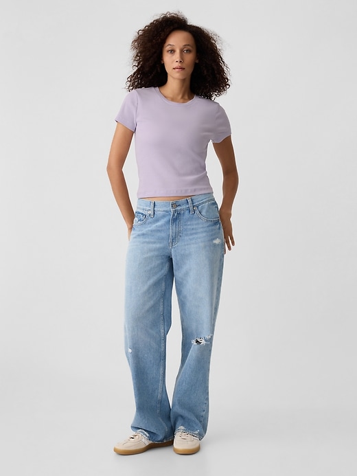 Image number 8 showing, Cropped Fitted Ribbed T-Shirt