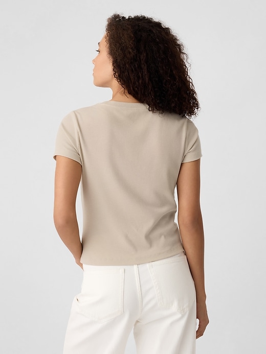 Image number 2 showing, Cropped Fitted Ribbed T-Shirt