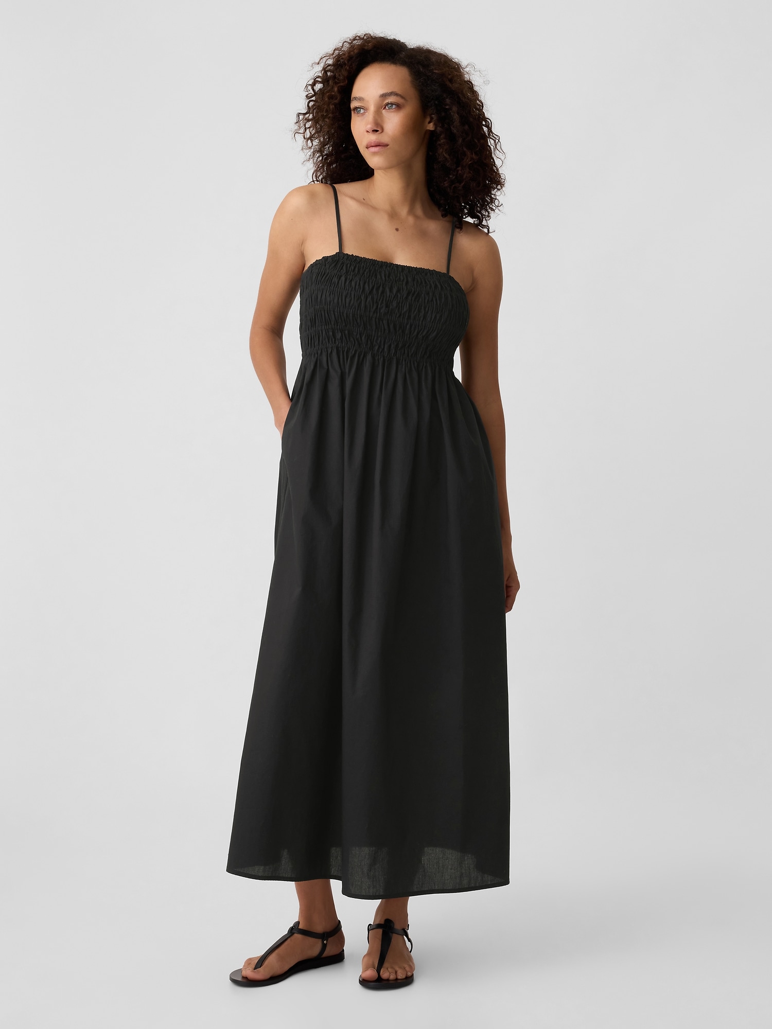 Smocked Squareneck Maxi Dress