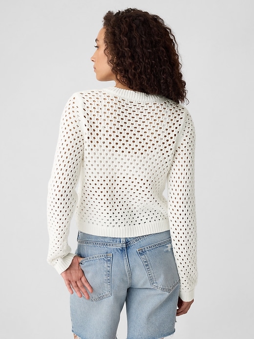 Open-Stitch Crewneck Cardigan | Gap Factory
