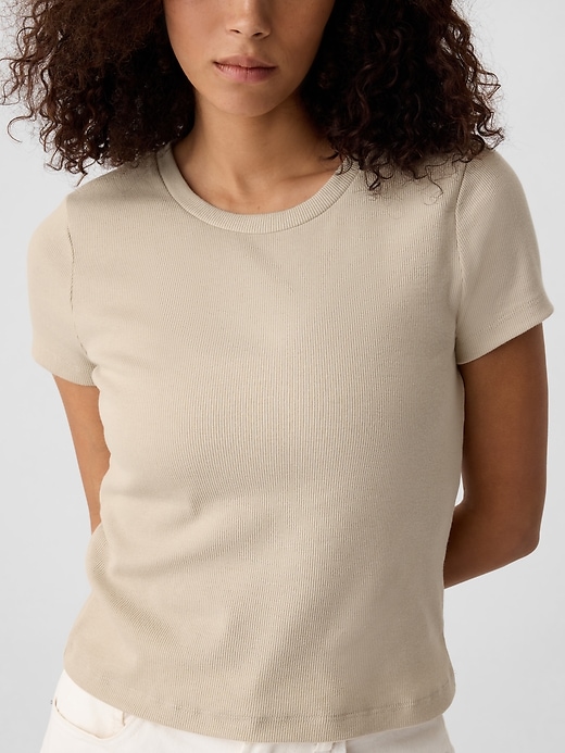 Image number 4 showing, Cropped Fitted Ribbed T-Shirt