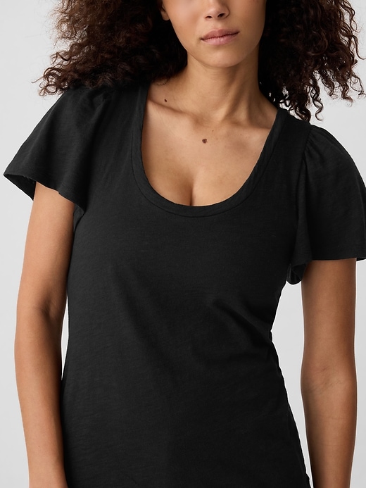 Image number 4 showing, ForeverSoft Flutter Sleeve Top