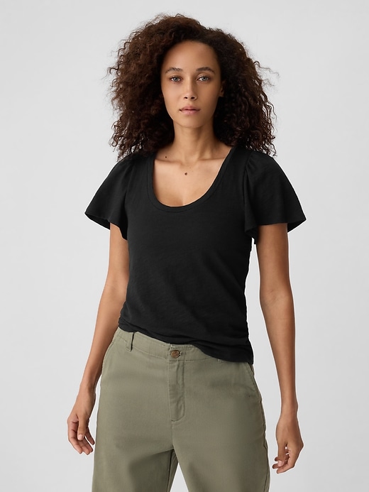 Image number 1 showing, ForeverSoft Flutter Sleeve Top