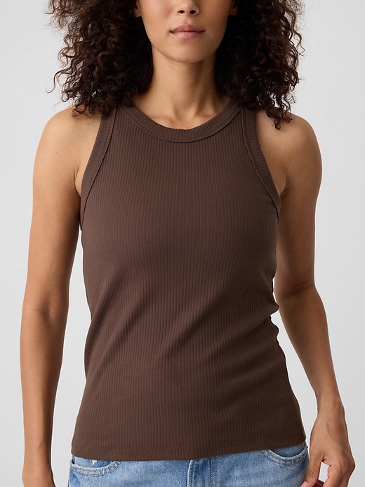 Image number 4 showing, Ribbed High-Neck Tank