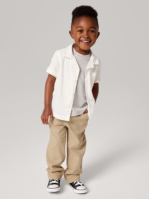 Image number 2 showing, babyGap Linen-Blend Tapered Pull-On Pants