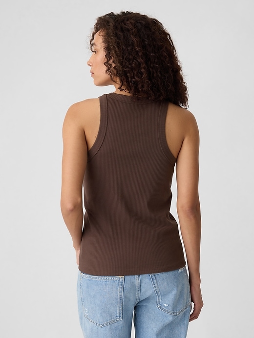 Image number 2 showing, Ribbed High-Neck Tank