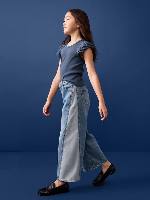 Image number 2 showing, Kids High Rise Wide-Leg Jeans