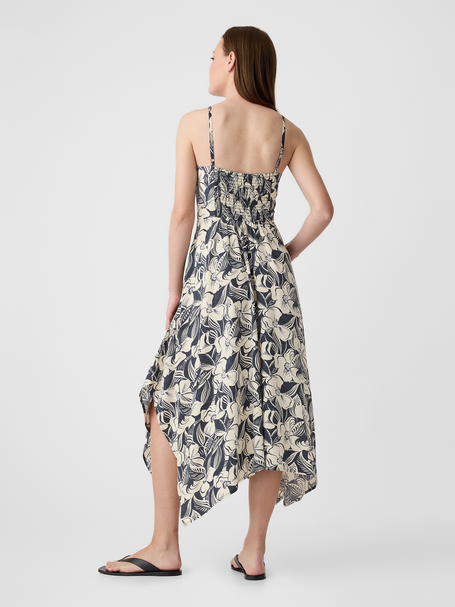 Squareneck Handkerchief Hem Midi Dress | Gap Factory