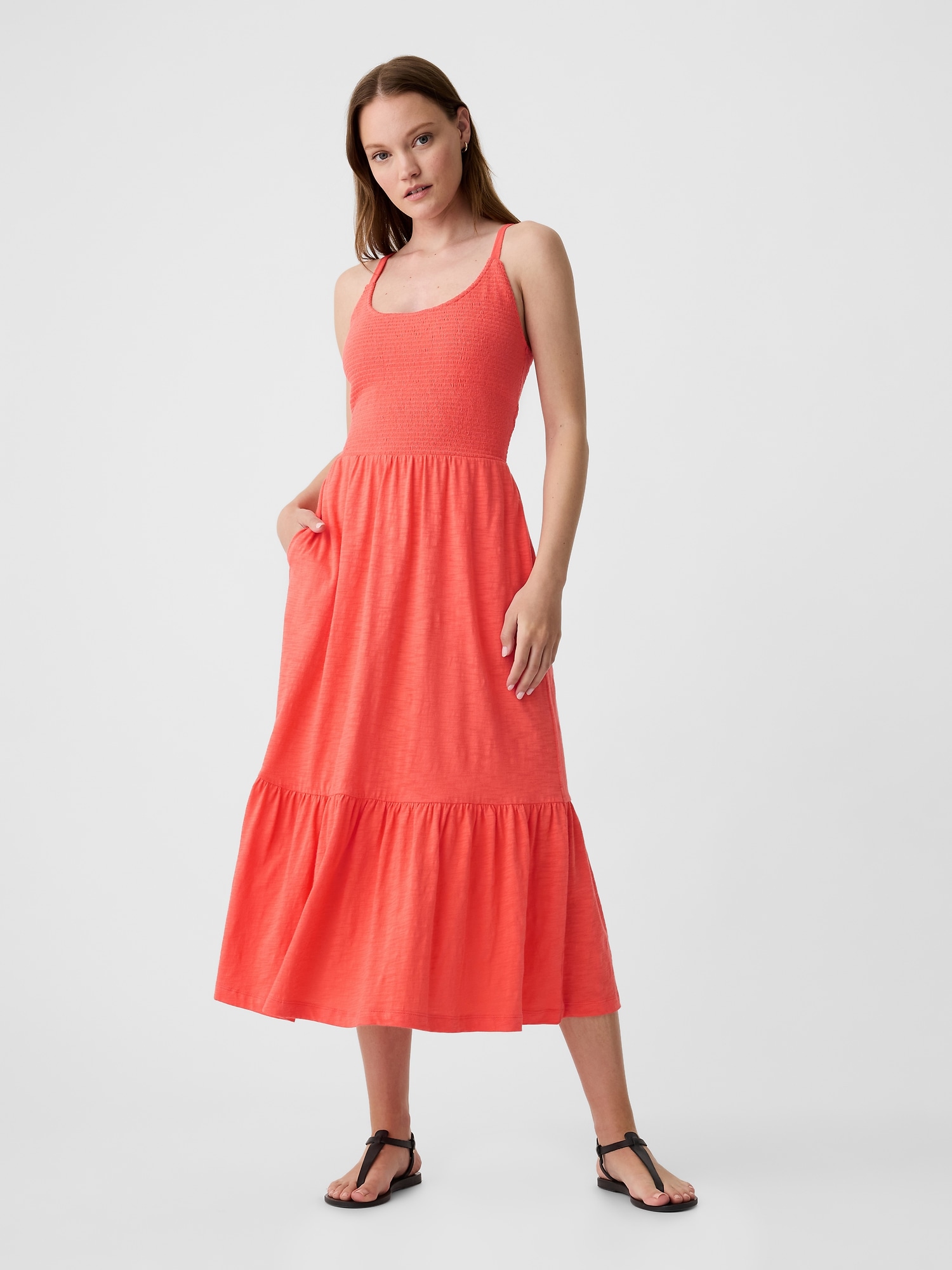 ForeverSoft Smocked Midi Dress