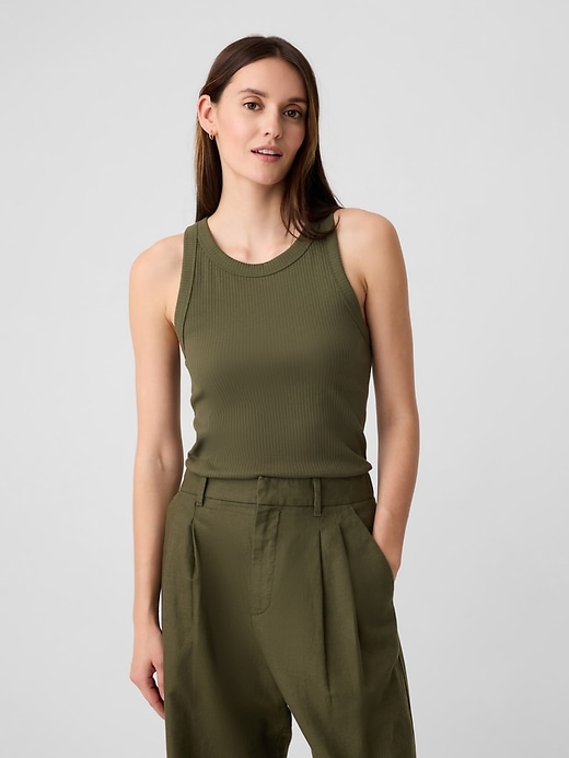 Image number 1 showing, Ribbed High Neck Tank