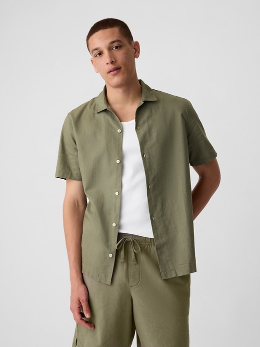 Image number 1 showing, Linen-Blend Vacay Shirt in Standard Fit