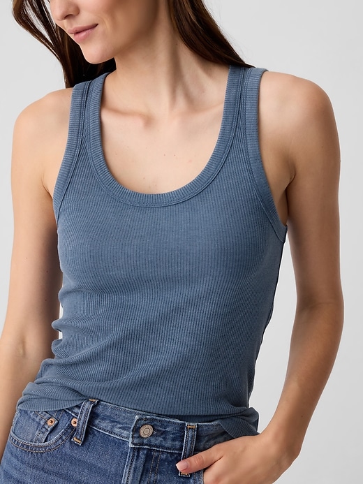 Image number 9 showing, Ribbed Scoopneck Tank Top