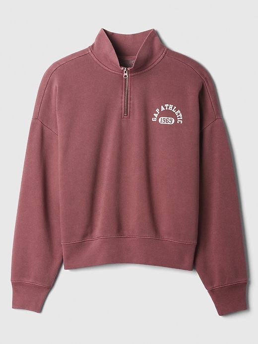 Oversized Gap Graphic Quarter-Zip Sweatshirt | Gap Factory