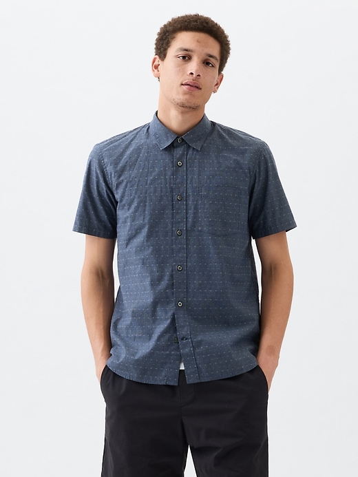 Image number 1 showing, Stretch Poplin Shirt in Standard Fit