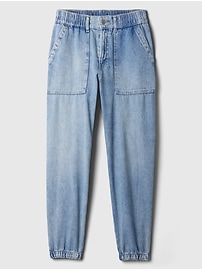 High Rise Denim Girlfriend Utility Joggers