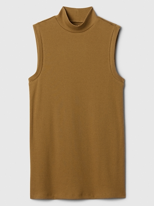 Image number 5 showing, Ribbed Sleeveless Mockneck T-Shirt