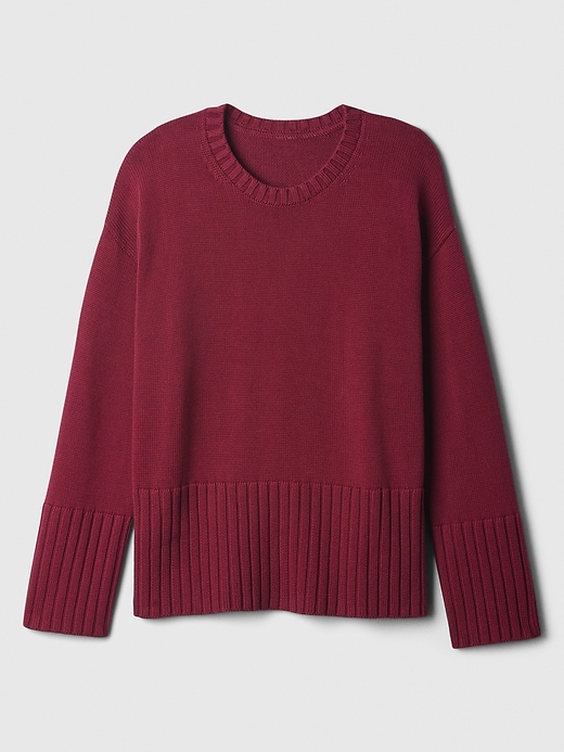 Image number 5 showing, Oversized 24/7 Split-Hem Crewneck Sweater