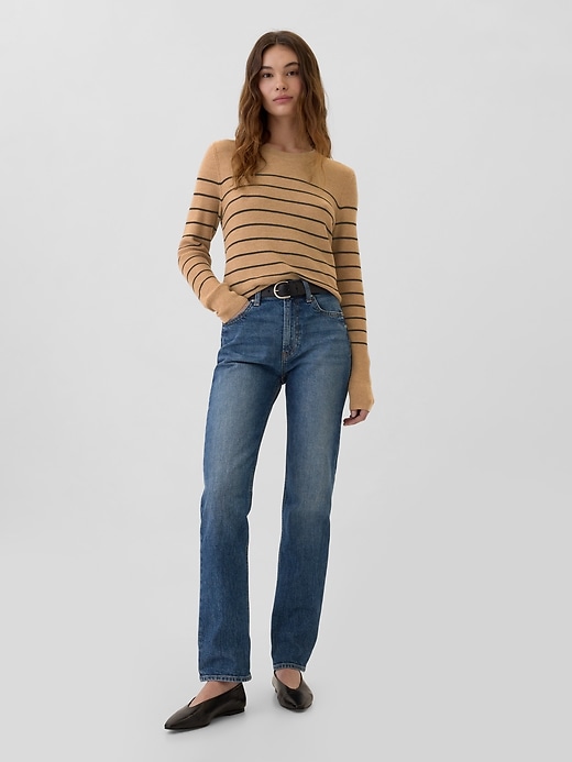 Image number 3 showing, Textured Stripe Crewneck Sweater