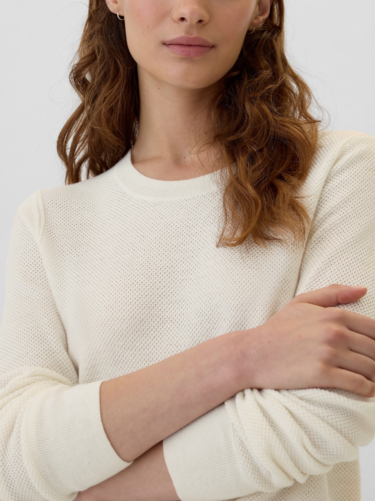 Textured Stripe Crewneck Sweater Gap Factory