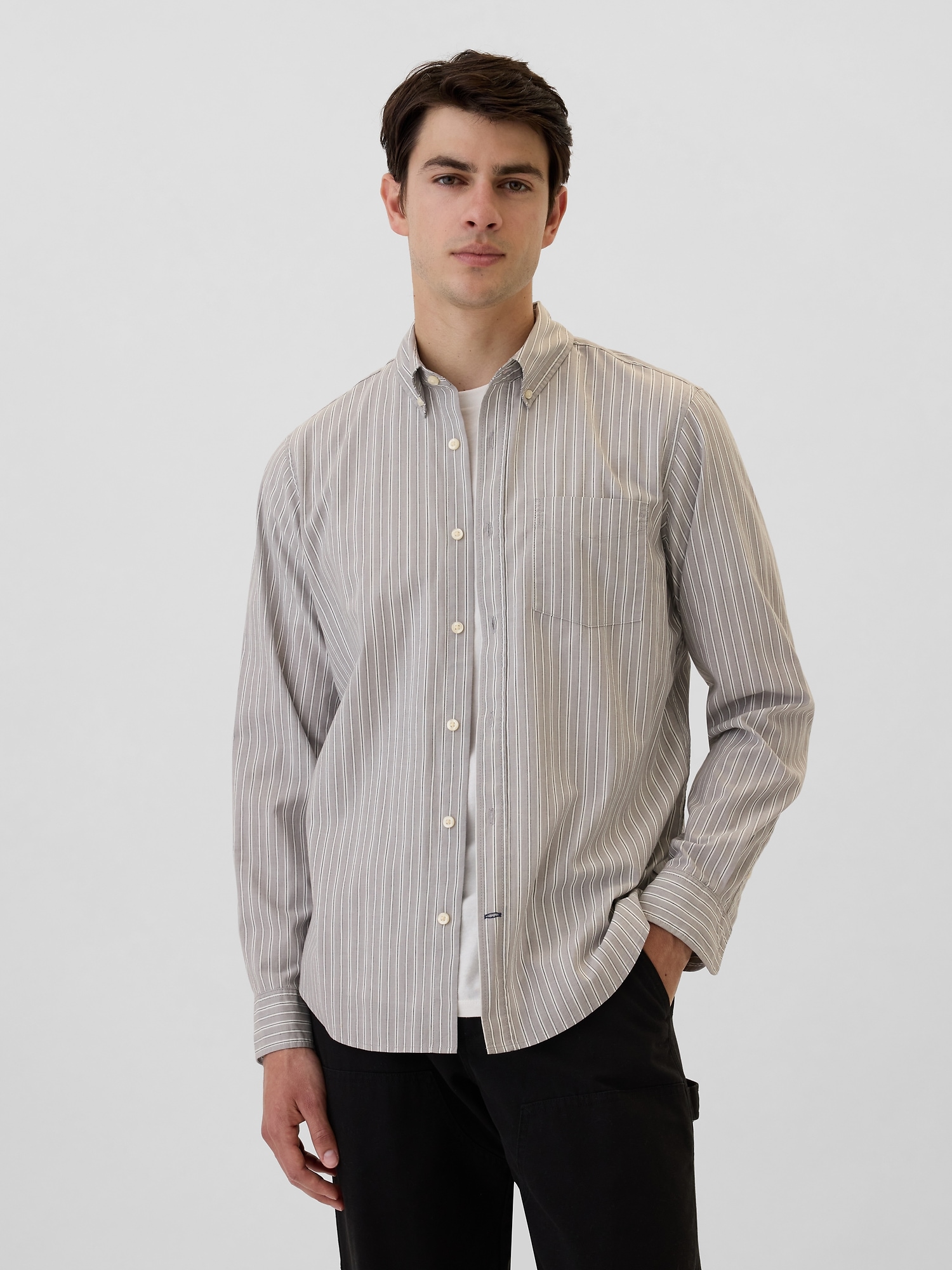 Stretch Poplin Shirt in Standard Fit Gap Factory