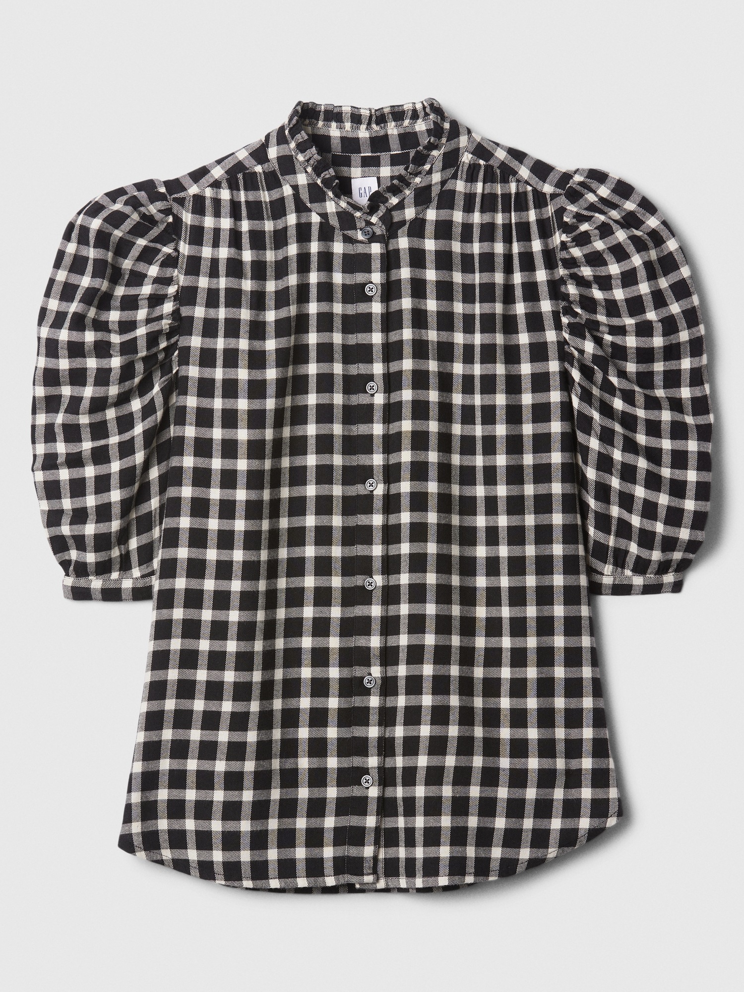 Plaid Flannel Puff Sleeve Shirt | Gap Factory
