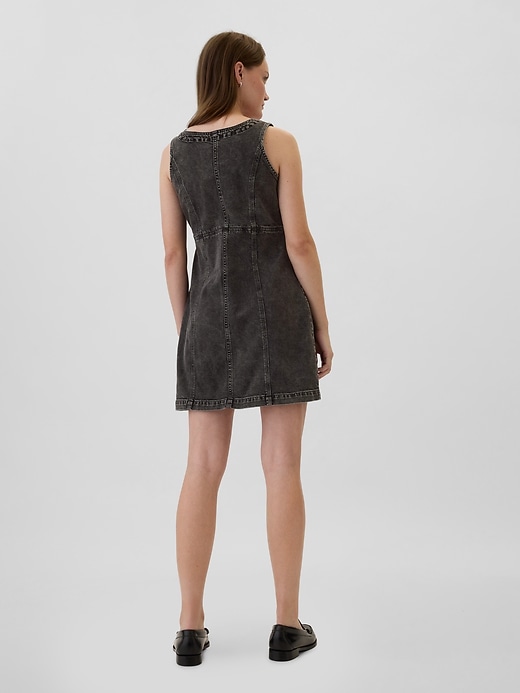 Denim Button Front Mini Dress Gap Factory