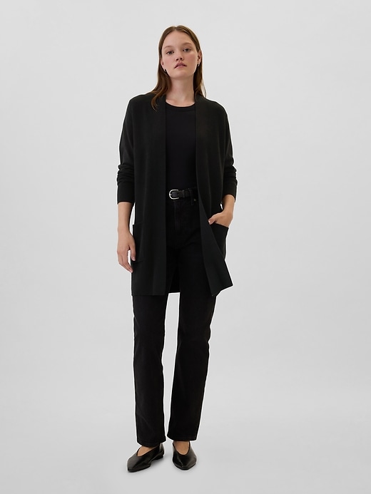 Image number 3 showing, Long Open-Front Cardigan
