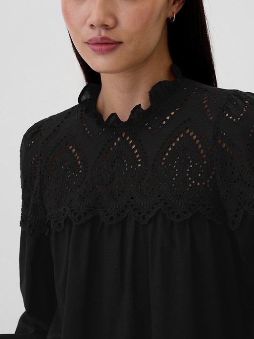 Eyelet Puff Sleeve Top Gap Factory