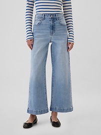 Gap high rise wide leg crop jeans deals