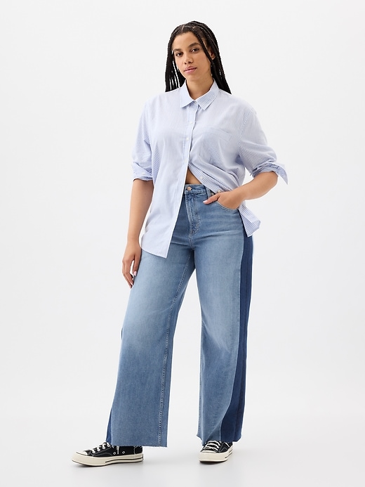 Image number 5 showing, High Rise Wide-Leg Crop Jeans