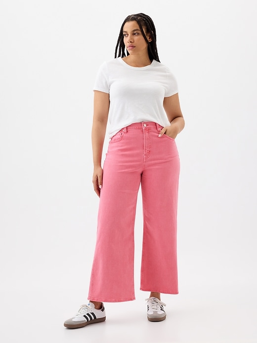Image number 5 showing, High Rise Wide-Leg Crop Jeans