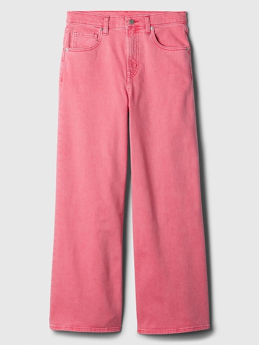 Image number 3 showing, High Rise Wide-Leg Crop Jeans
