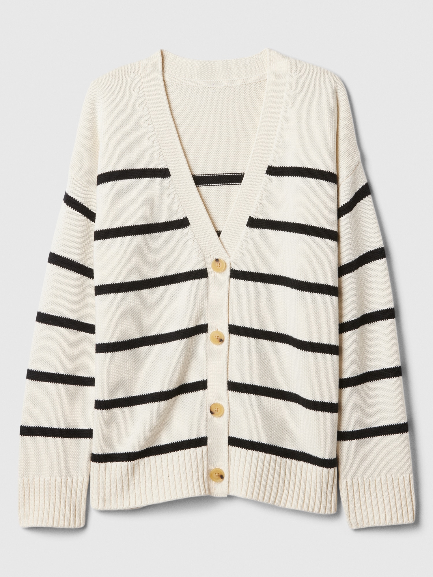 Relaxed V Neck Button Front Cardigan Gap Factory