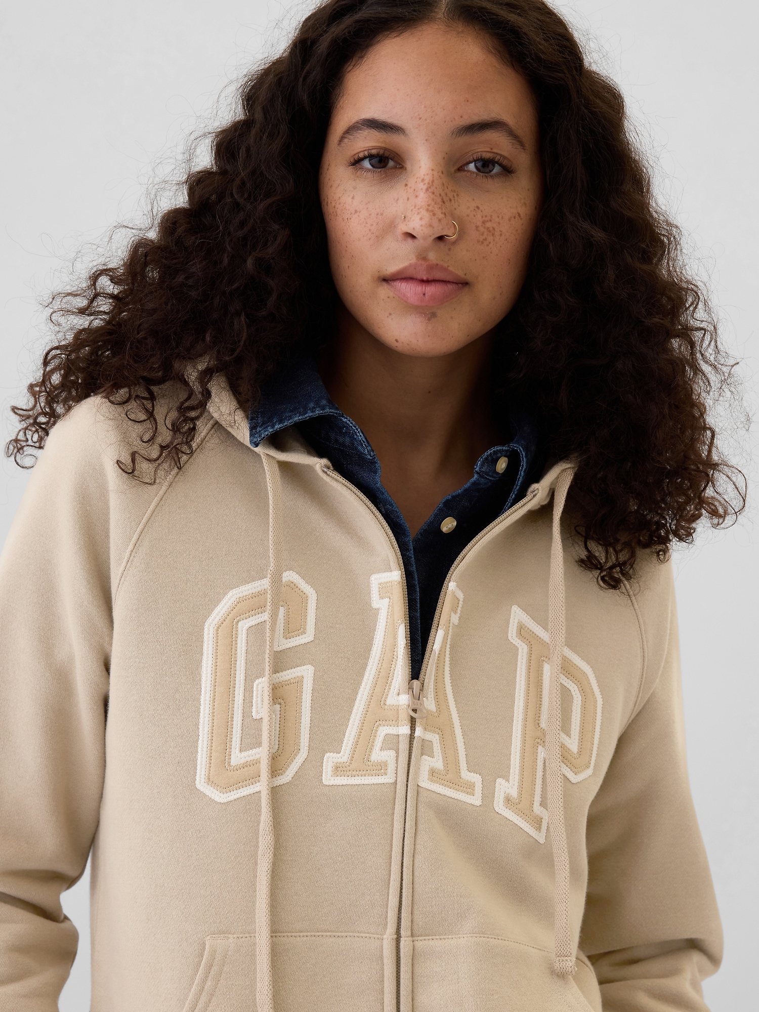 Gap Logo Zip Hoodie Gap Factory fairbanks-youralaskalink
